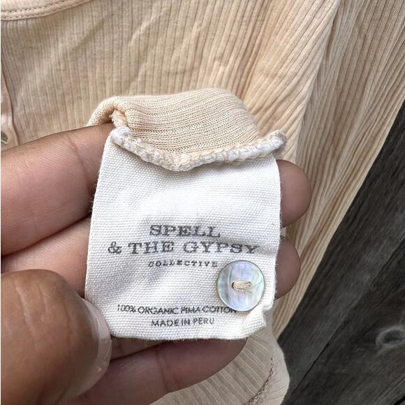 Spell and the Gypsy | Rosa Custom Cadillacs Organic Cotton Pima Henley Top Sz S - Picture 3 of 5